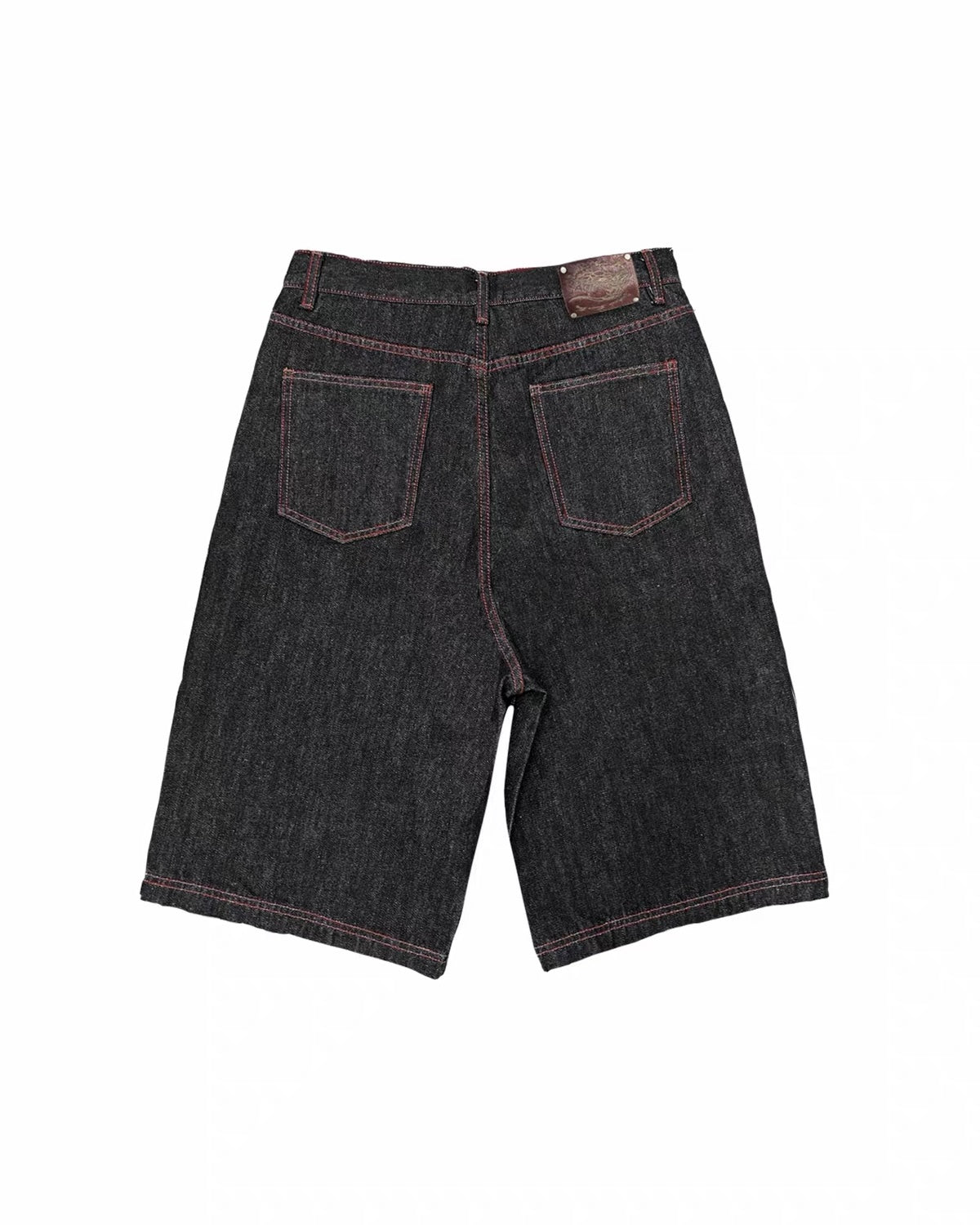 Laser-Etched Denim Shorts