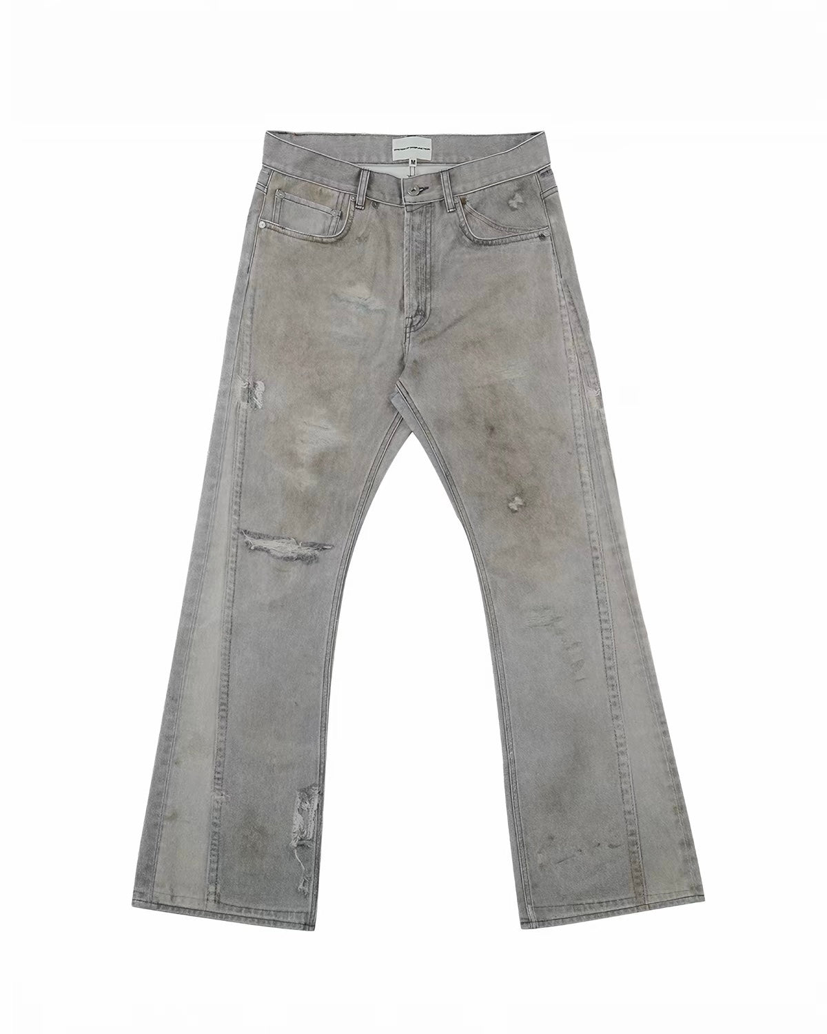 digital print bootcut jeans