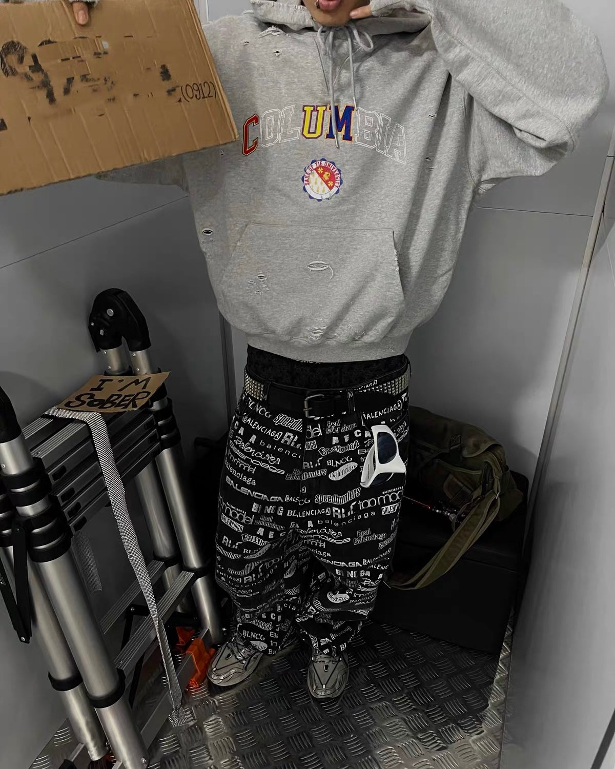 TIESAKE boro boxy hoddie