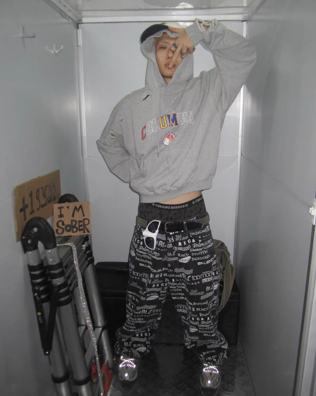 TIESAKE boro boxy hoddie