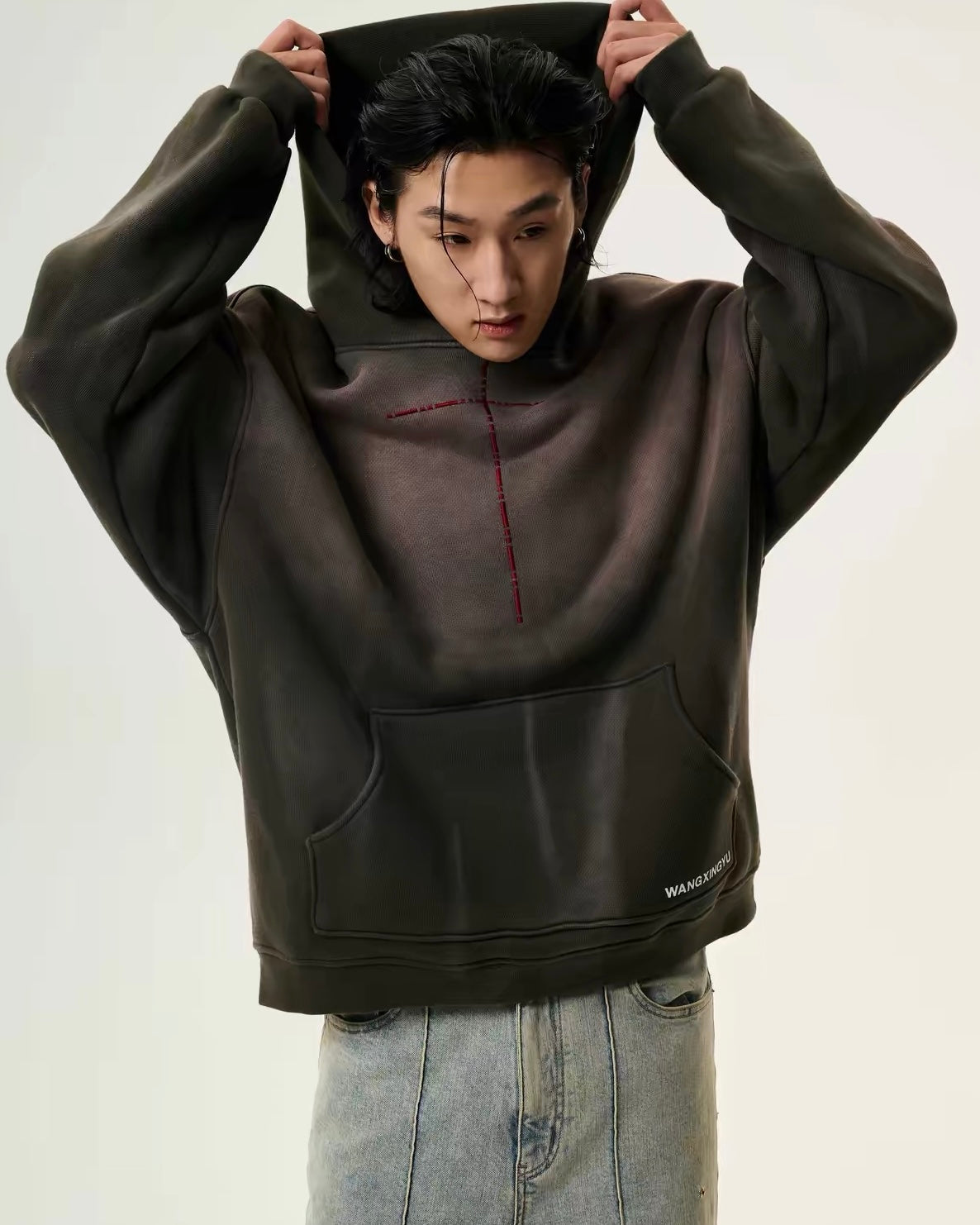 WANGXINGYU washed hoddie