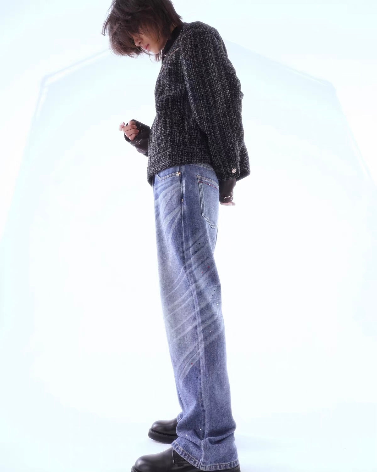 WANGXINGYU wool-blend jacquard jacket