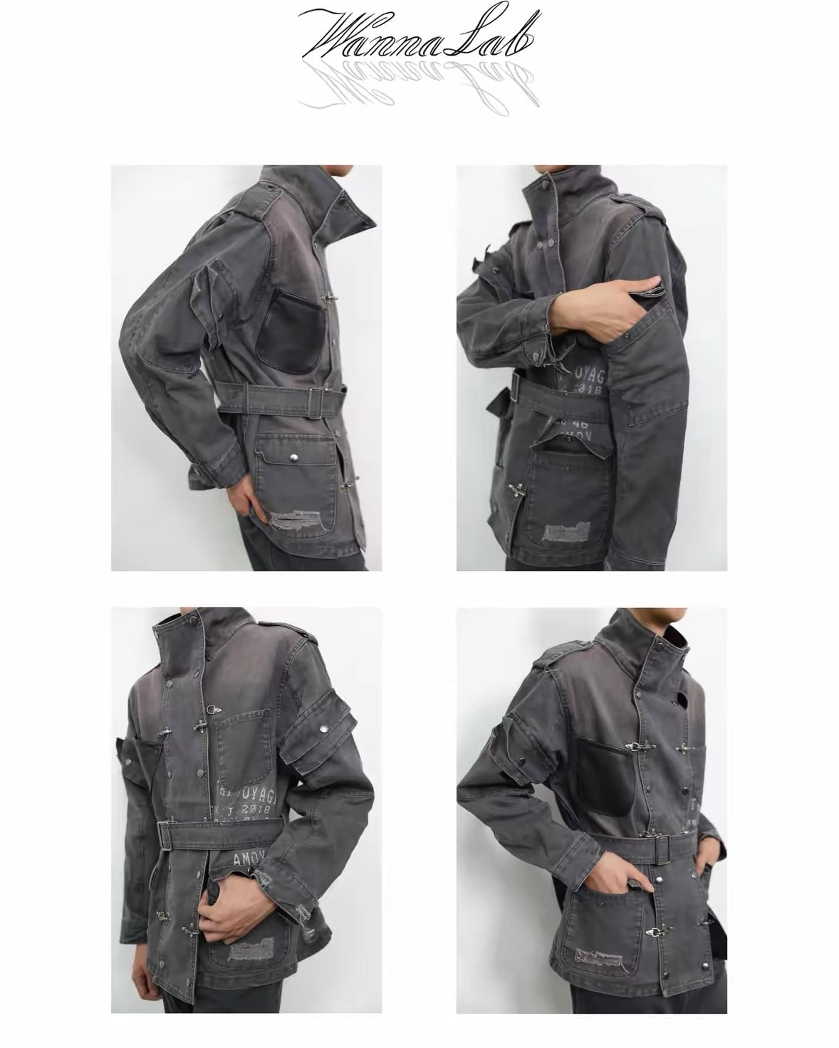 WANNALAB lobster clasp utility jacket