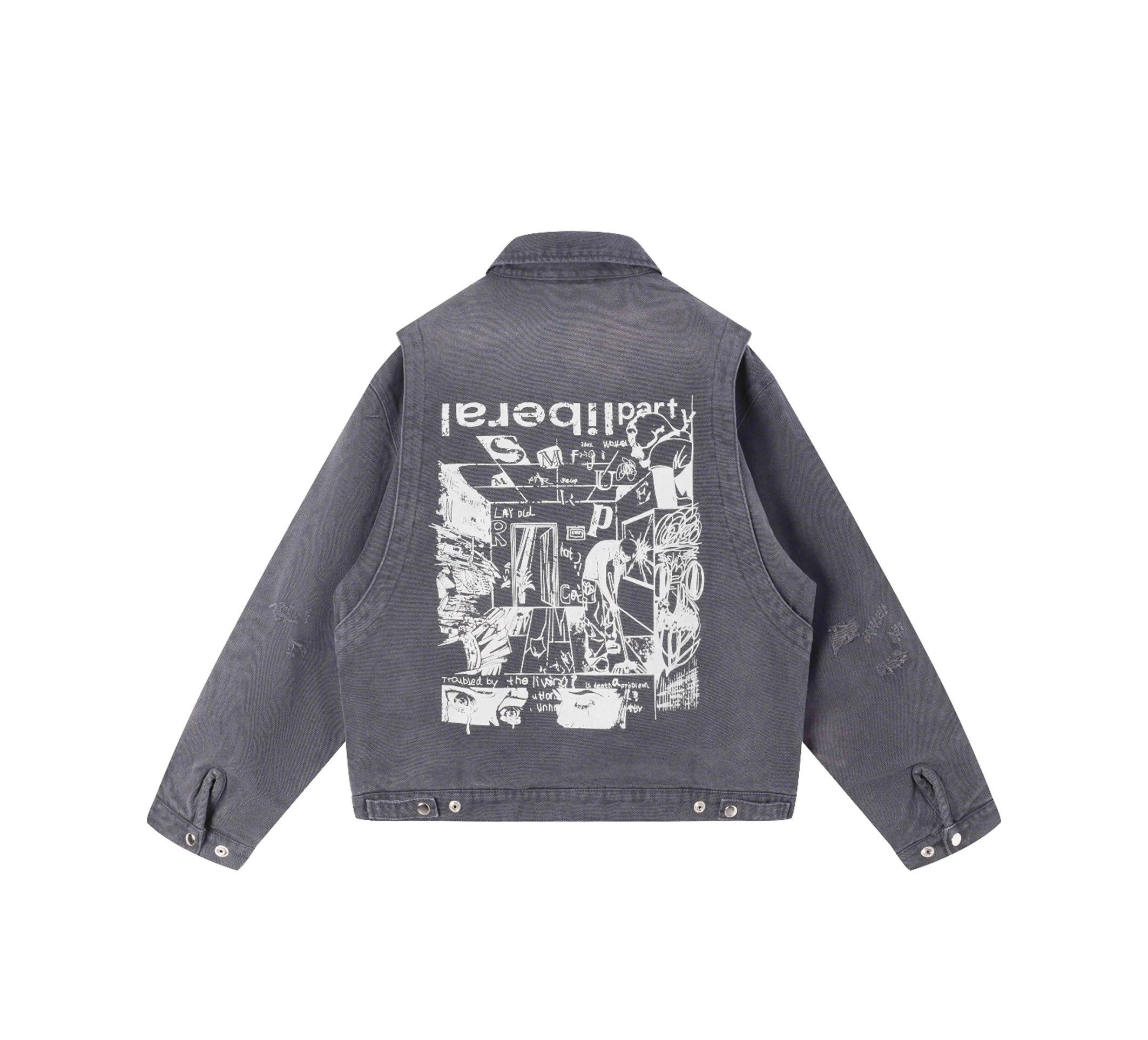 Liberafit Purger Detroit Jacket cotton casual jacket back detail view
