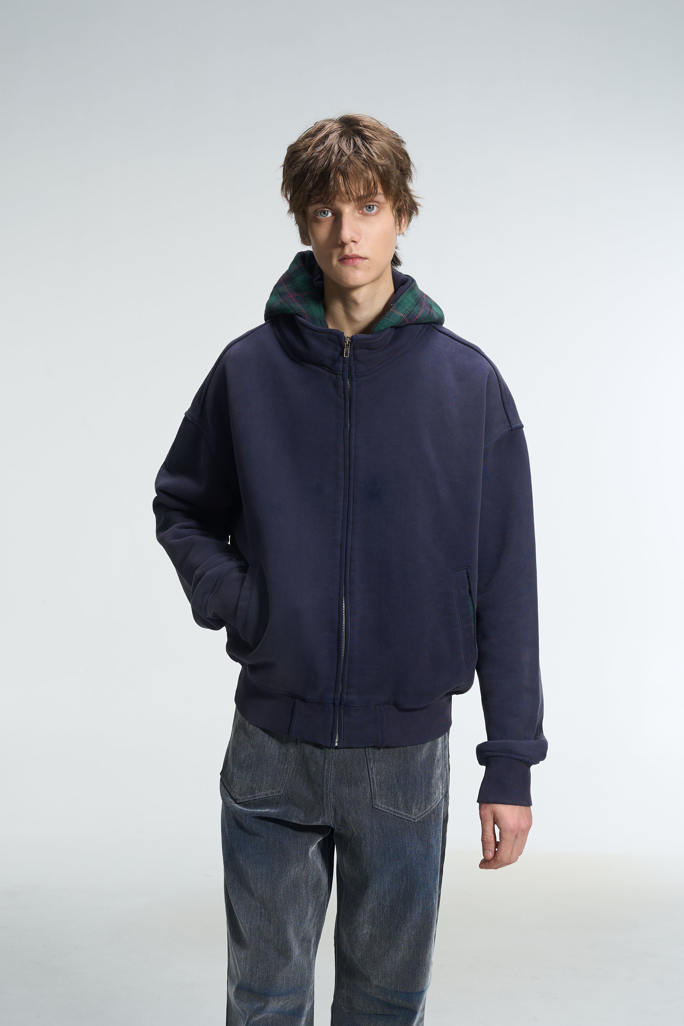 ZIPPER HODDIE - BLUE