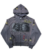 LAOHUCAI distressed zip hoddie