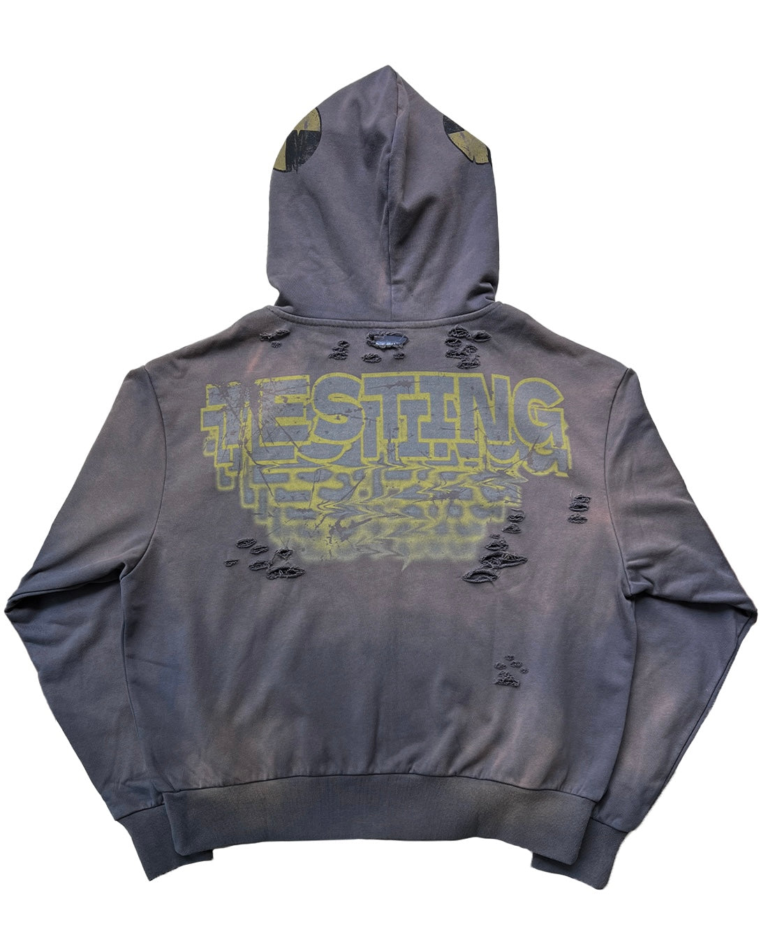 LAOHUCAI distressed zip hoddie