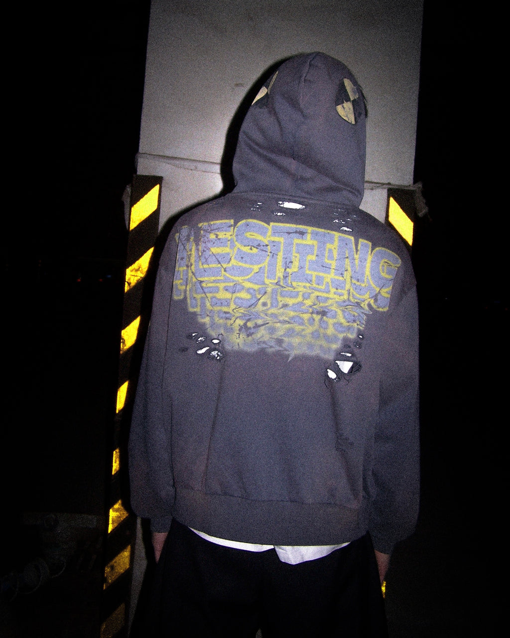 LAOHUCAI distressed zip hoddie