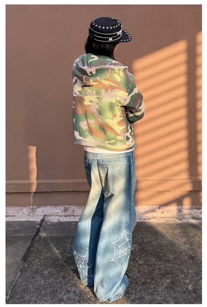 arrow up camo zip hoddie