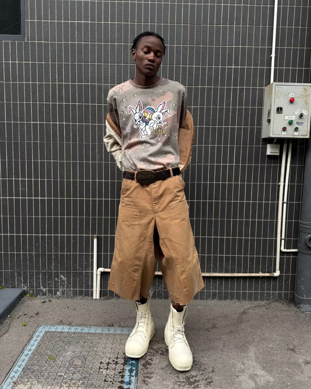 Losttag camo rabbit waffle t-shirt