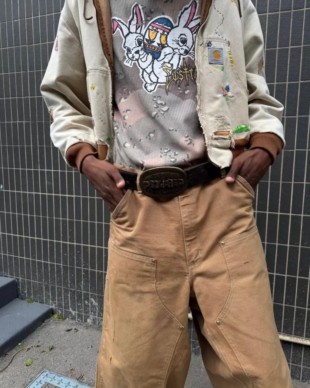 Losttag camo rabbit waffle t-shirt