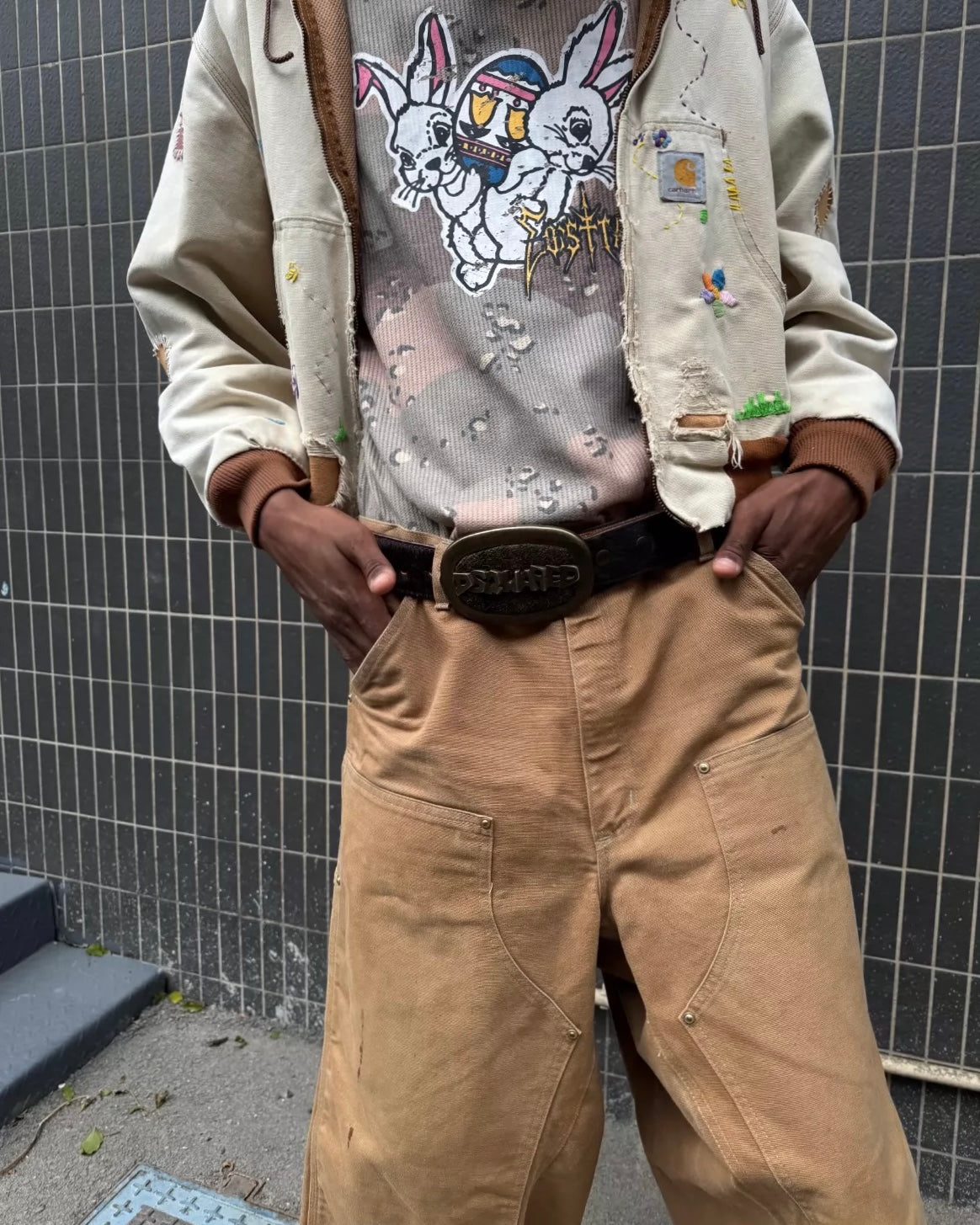 Losttag camo rabbit waffle t-shirt
