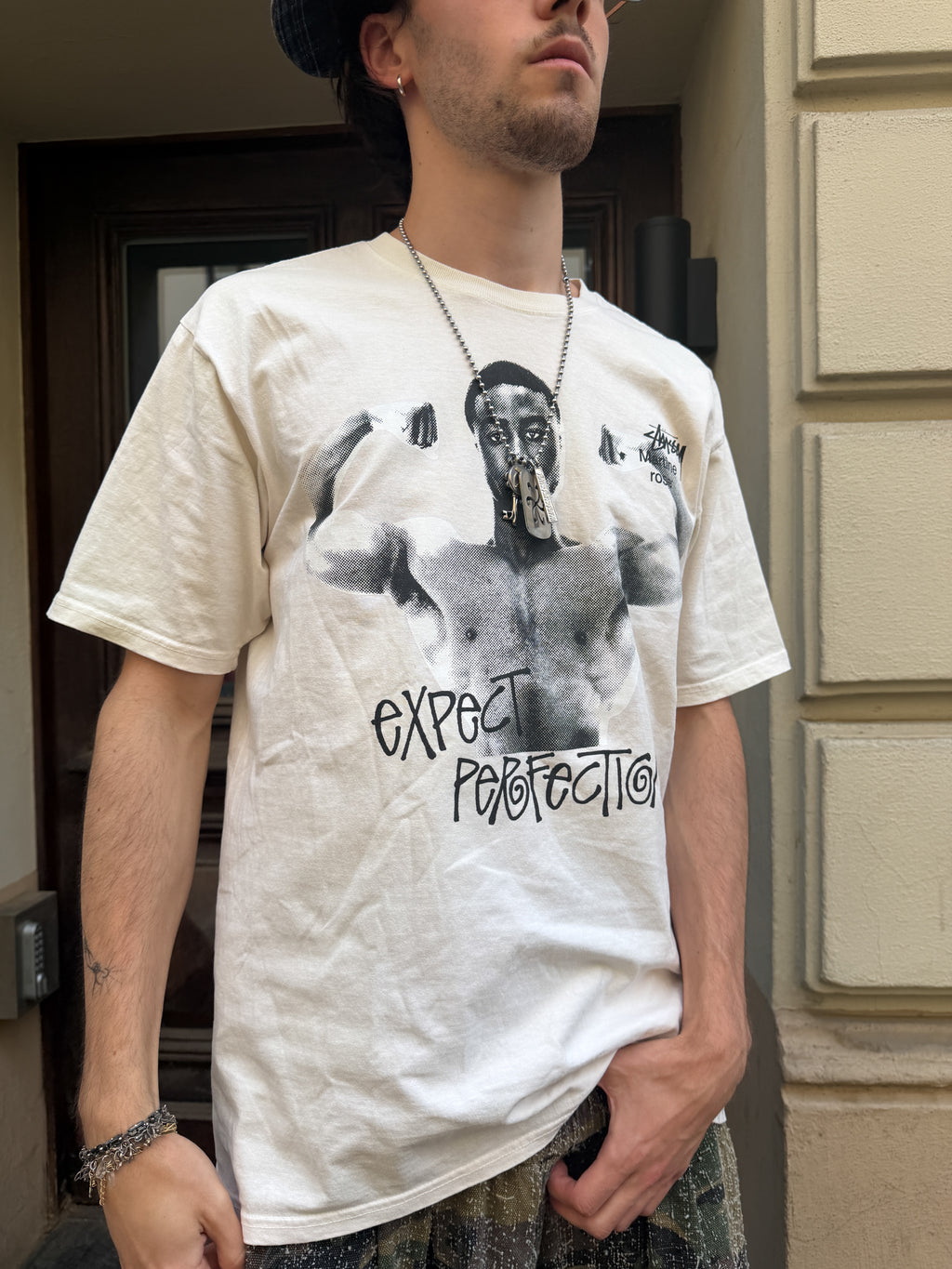 Stüssy × Martine Rose – Mr Stand Firm Tee (White)