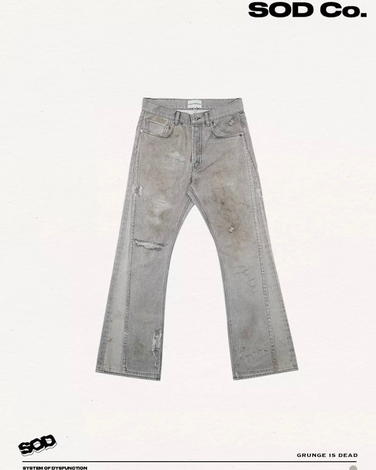 digital print bootcut jeans