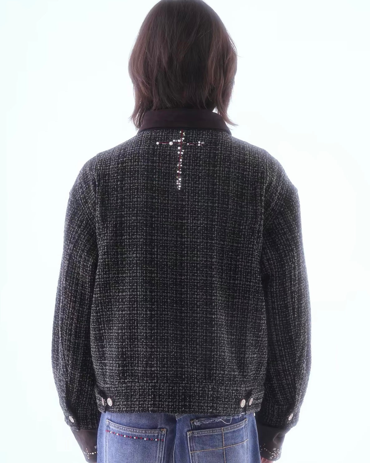 WANGXINGYU wool-blend jacquard jacket