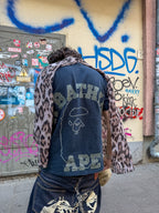 A BATHING APE – 1st Camo Face Over College Tee (Black)