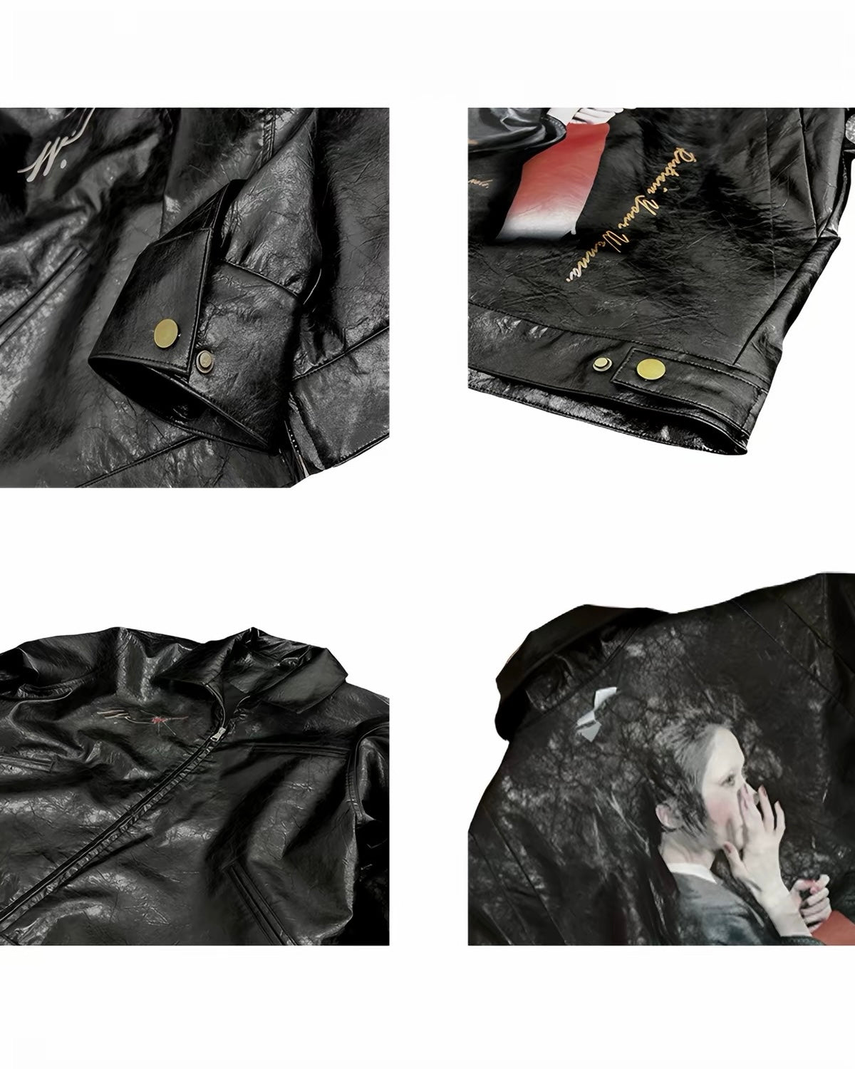 WANNALAB woman portrait PU jacket