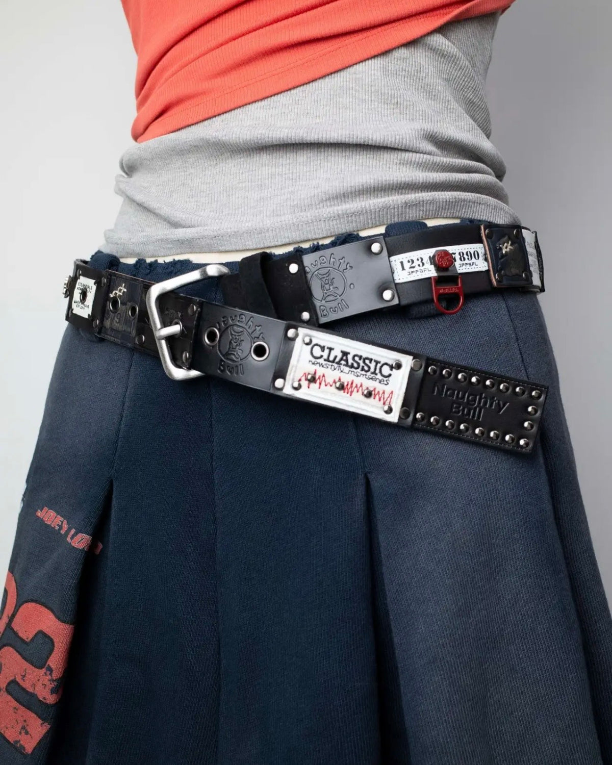 NAUGHTY BULL hand stitched belt