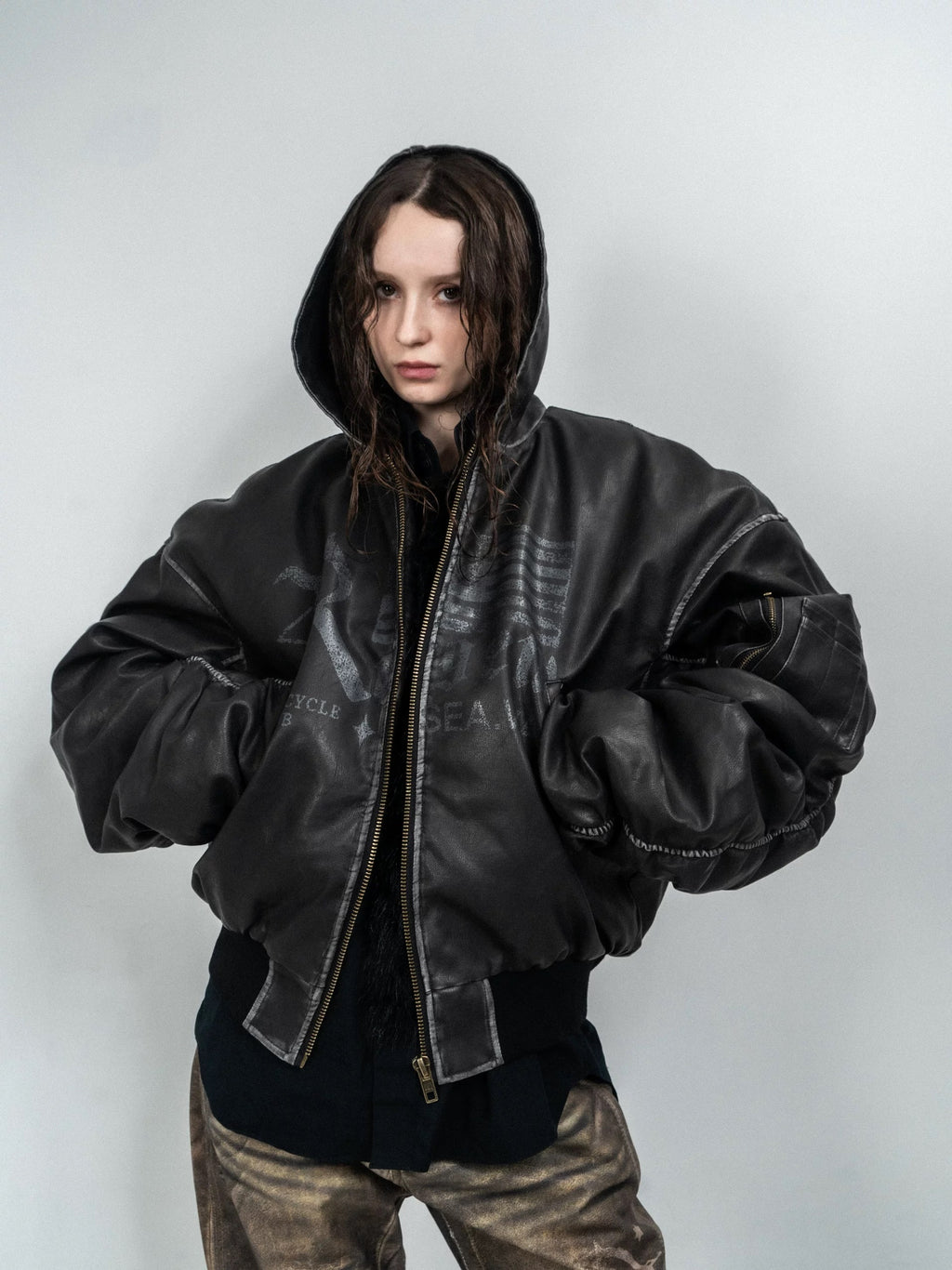 REGEN ZONE pu padded jacket