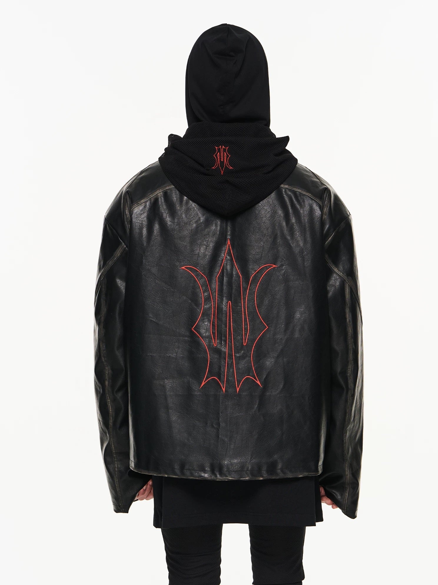 BLIND NO PLAN hoddied padded pu jacket