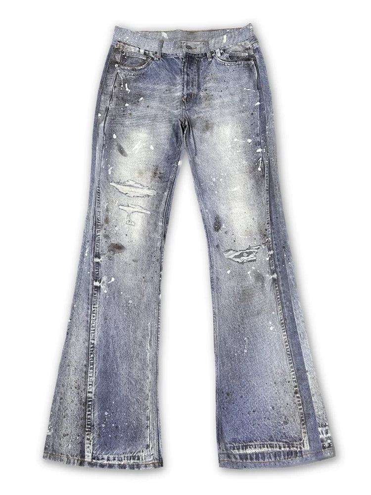 WANNA LAB ice blue digital print  jeans