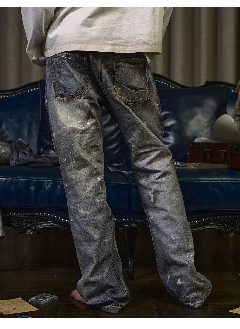 WANNA LAB ice blue digital print  jeans