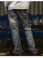 WANNA LAB ice blue digital print  jeans