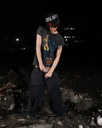 SANSLAWS ripped star patch cargo pants