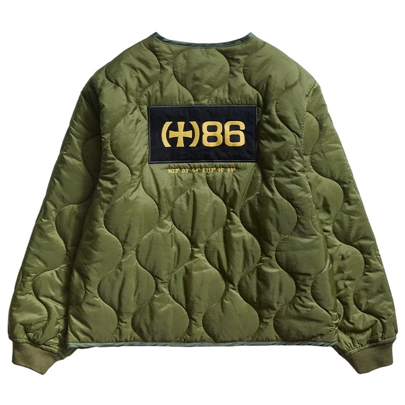 REMEDY patchwork padded jacket  back view