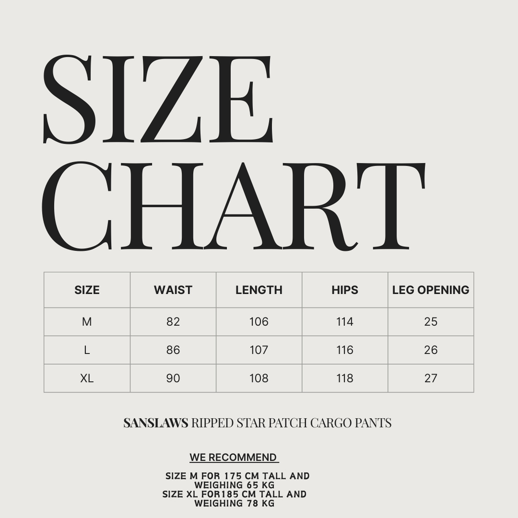 SANSLAWS ripped star patch cargo pants