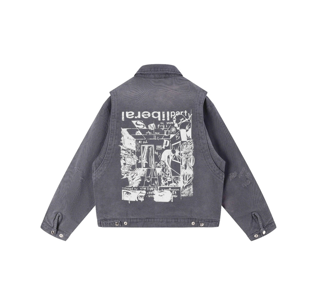 Liberafit Purger Detroit Jacket cotton casual jacket back detail  view