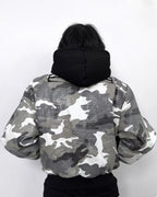 no E mosen patch narrow gate2 cotton jacket model back view